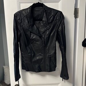 Belstaff Women's Classic Black Leather Jacket